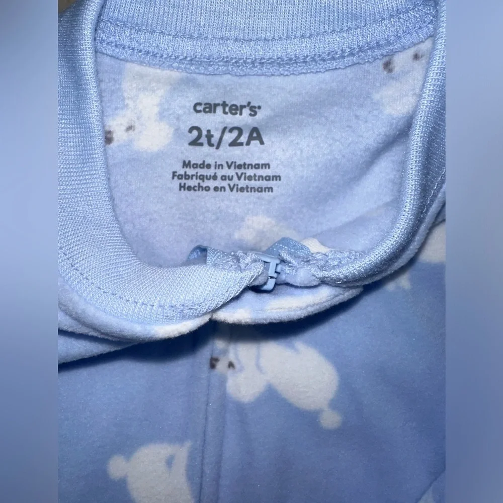 NEW Carter's Light Blue with White Poodle Footie Pajamas